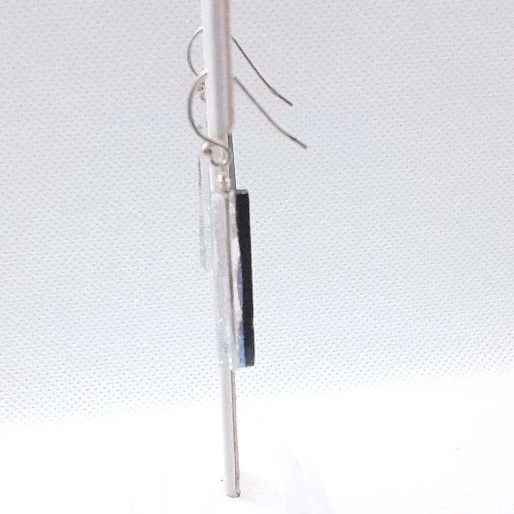 CLOSET SALE!!    New Multicolored Dichroic Glass Earrings - Picture 4 of 16